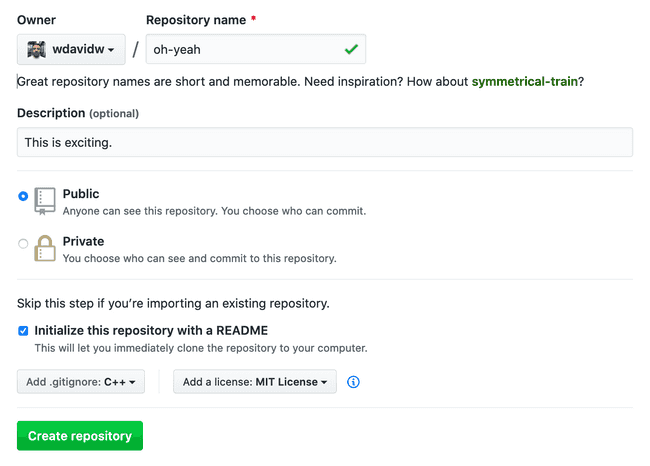 GitHub new repository