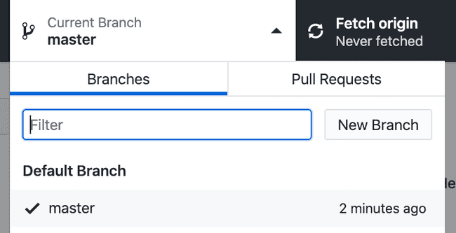 GitHub Desktop switch branches