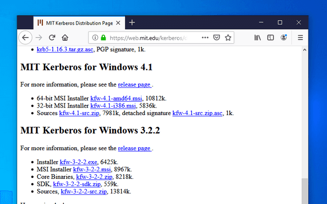 Download the MIT Kerberos client